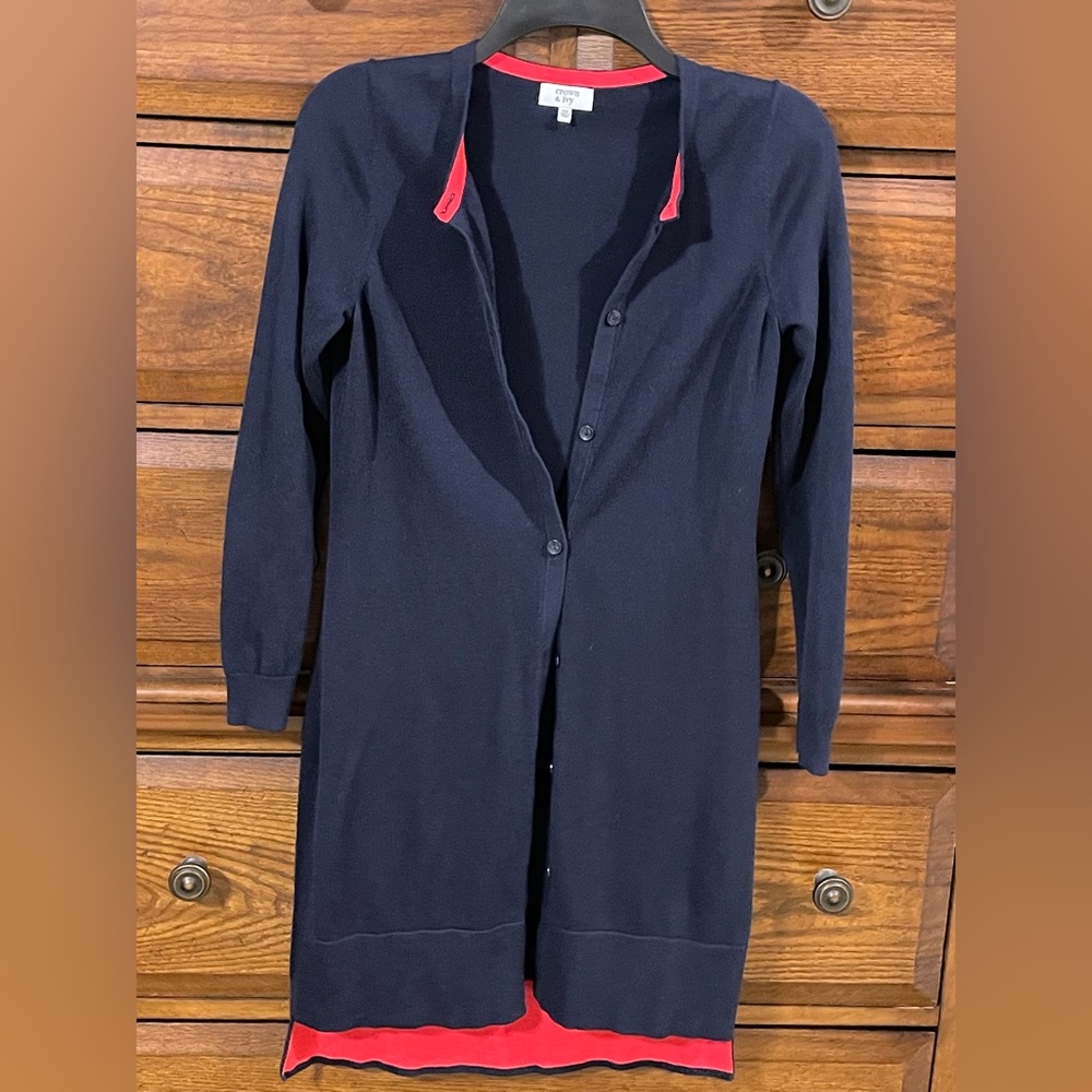 Crown & Ivy Button Cardigan Colorblock Sweater XS - Picture 4 of 6